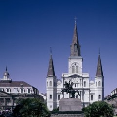 a close up of a church