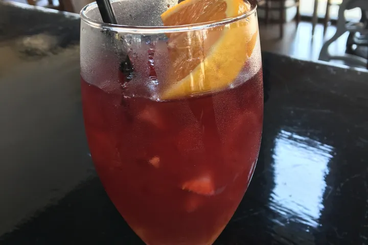 a glass cup on a table