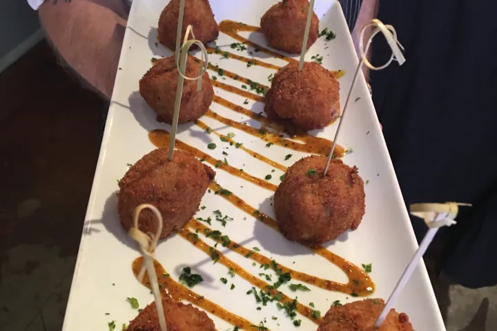 a plate of food on a table