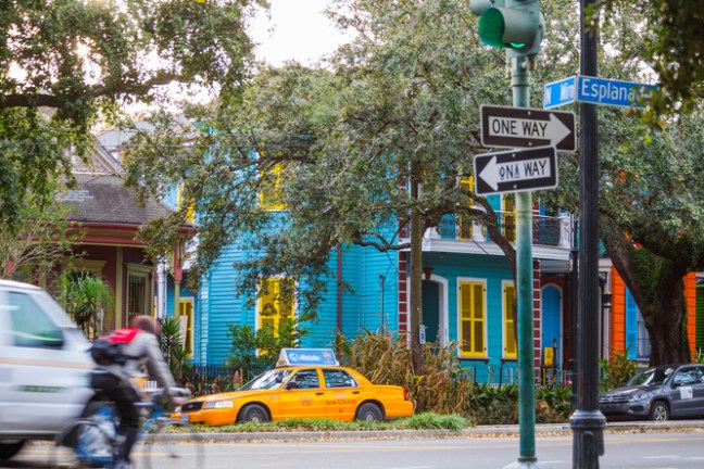 a car parked on a city street